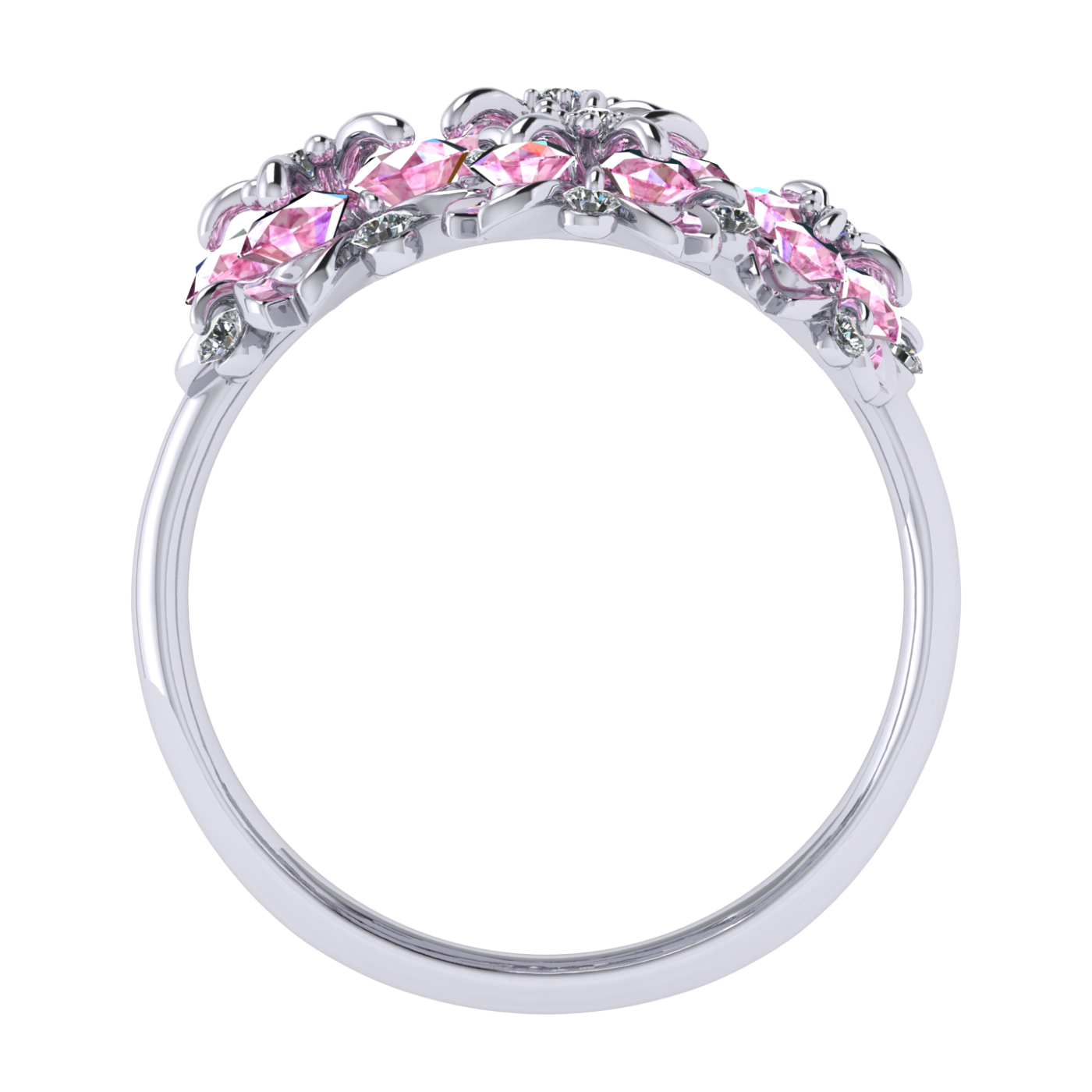 Ring collection SakuraMai, MOISEIKIN, Diamond, Sapphire, 18K White Gold | Photo 3