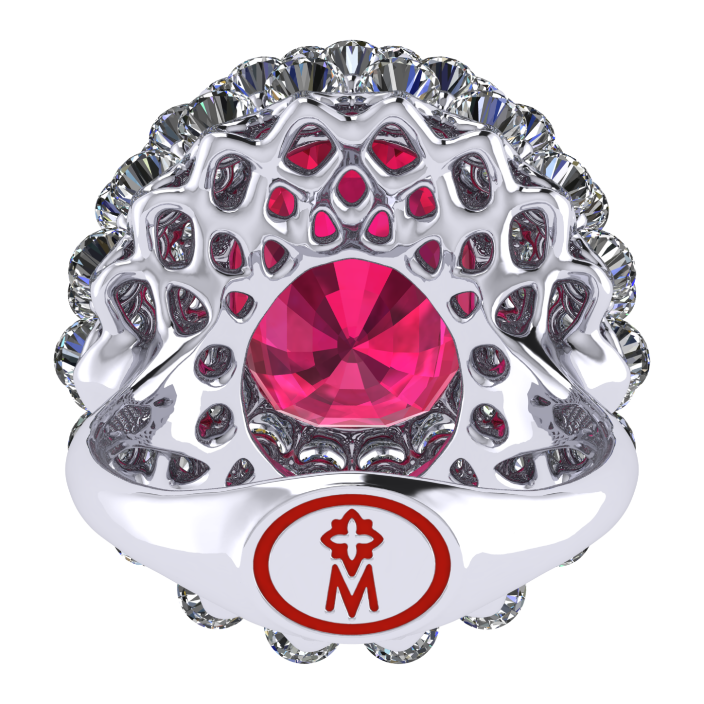Ring 'Setting', collection Ball of Colours, Spinel, Diamond, 18K White Gold | Photo 6