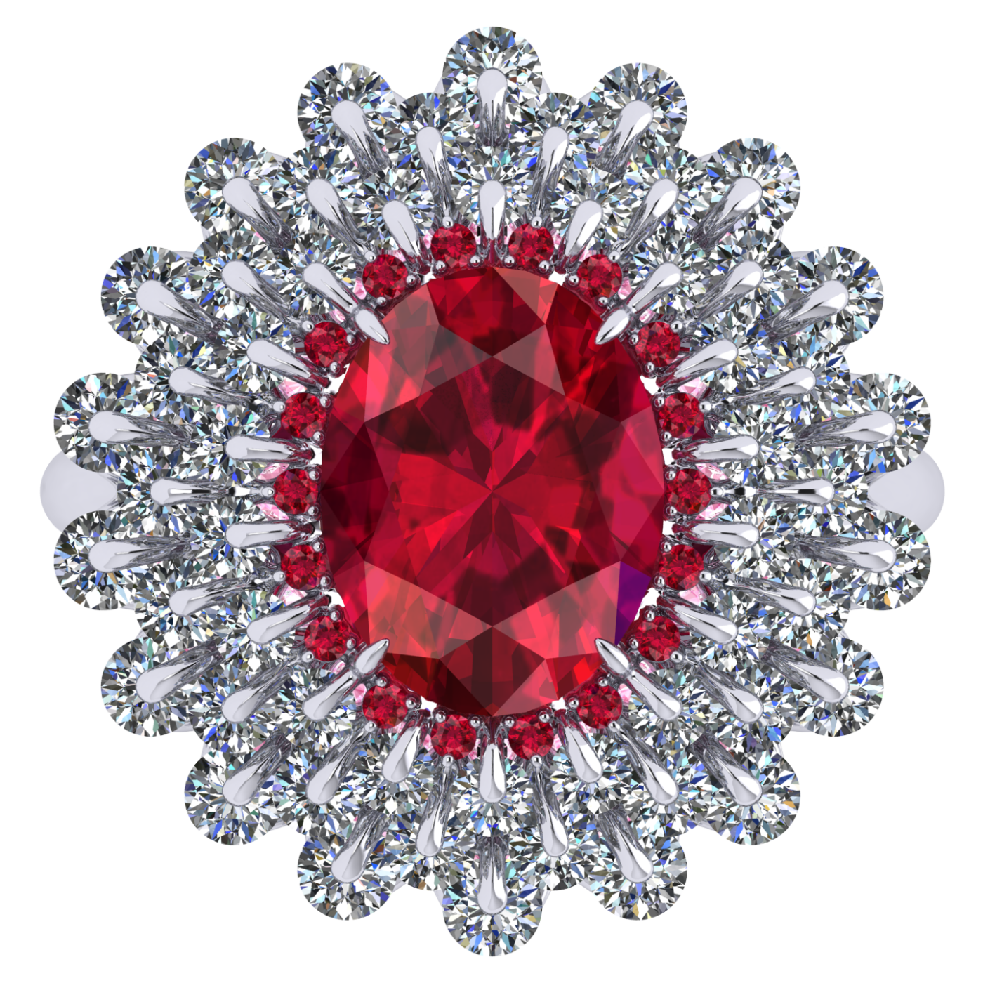 Ring 'The frame without the central stone', collection Ball of Colours, Ruby, Diamond, Sapphire | Photo 2