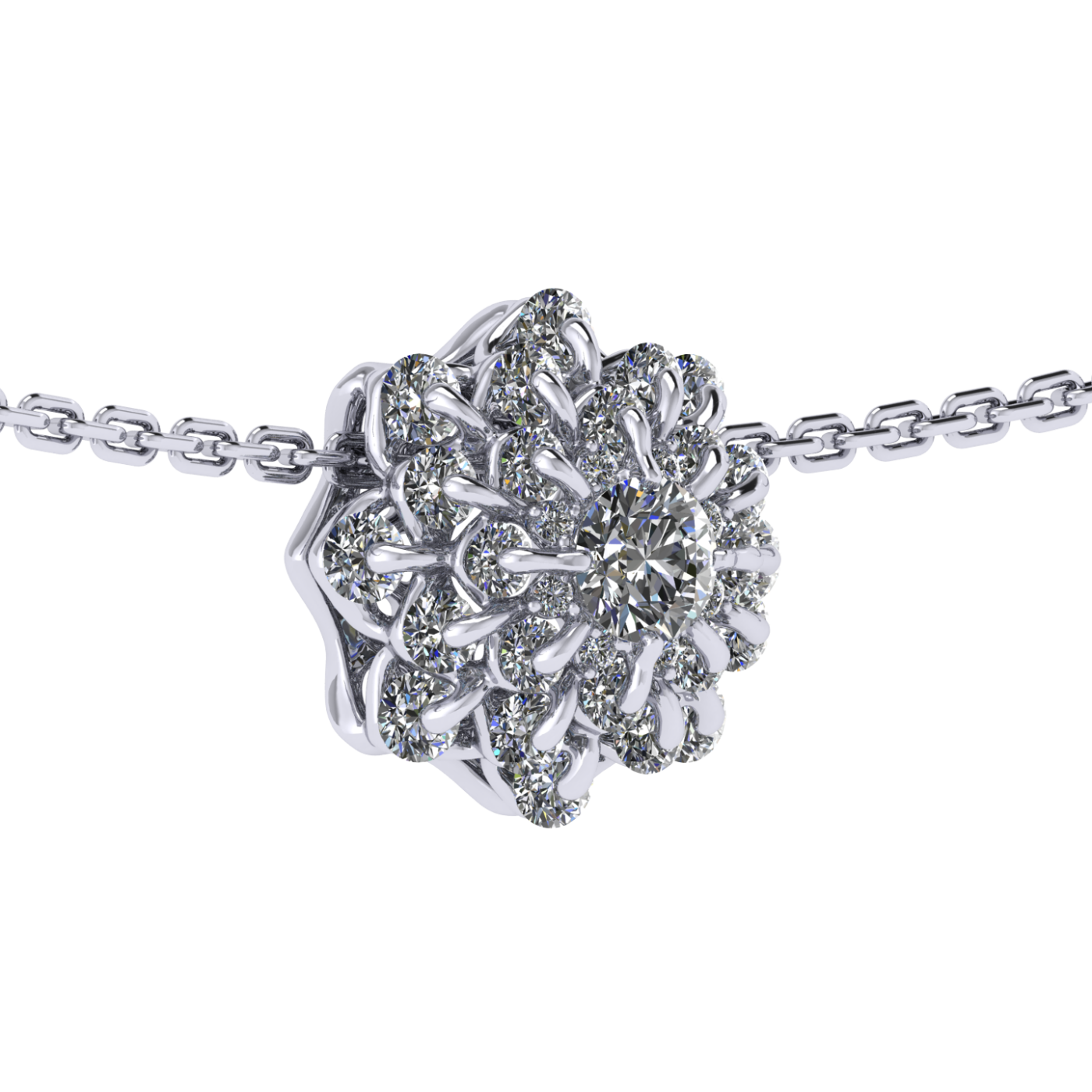 Necklace collection Waltz of Snowflakes, MOISEIKIN, Diamond, Diamond, Ruby, 18K White Gold | Photo 2