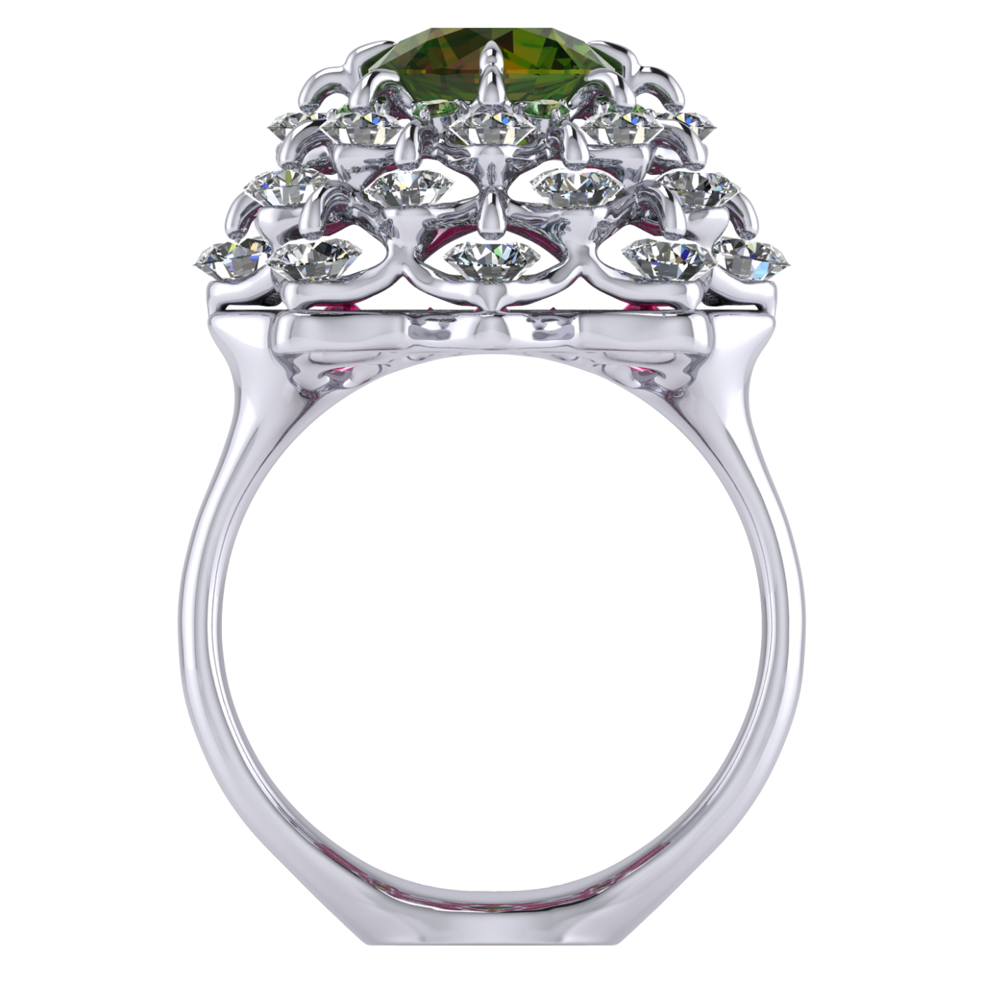 Ring 'The frame without the central stone', collection Ball of Colours, Demantoid, Diamond, Ruby | Photo 3