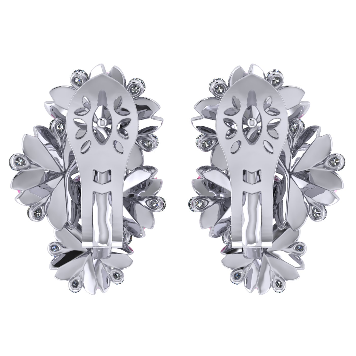 Earrings collection SakuraMai, MOISEIKIN, Diamond, Sapphire, 18K White Gold | Photo 2