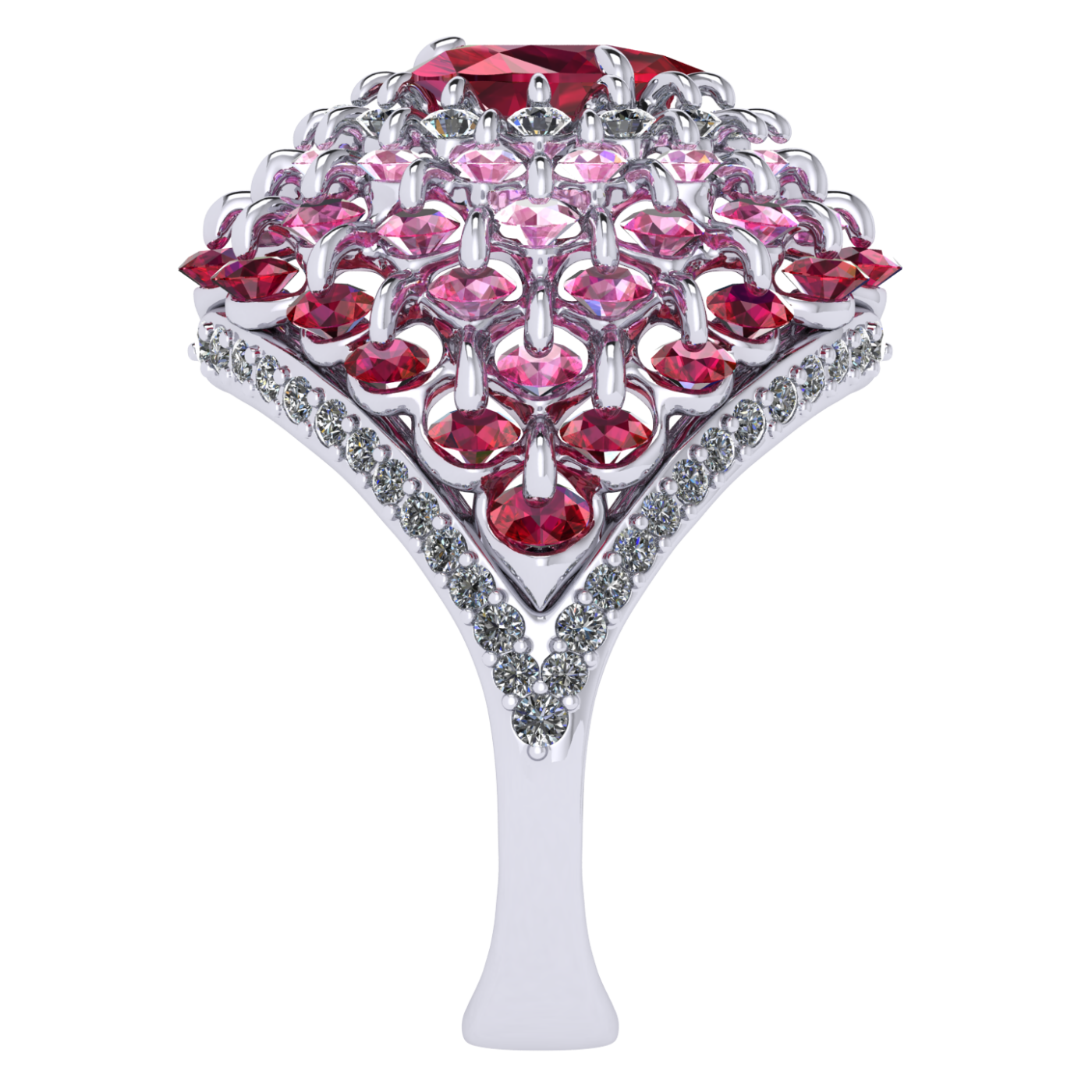 Ring 'The frame without the central stone', collection Royal Whim, Ruby, Diamond, Sapphire, 18K Gold | Photo 4