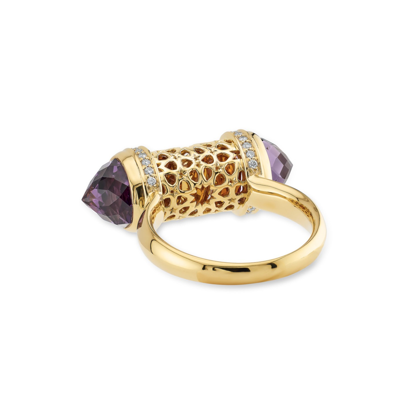 Ring collection Minara, MOISEIKIN, Diamond, Amethyst, Citrine, 18K Yellow Gold | Photo 5