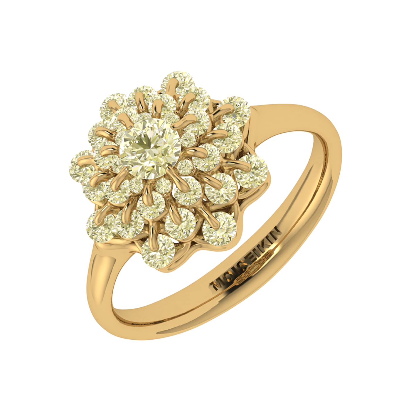 Ring collection Waltz of Snowflakes, MOISEIKIN, Diamond, 18K Yellow Gold | Photo 1