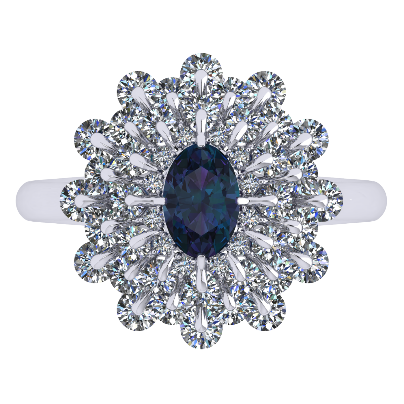 Ring 'The frame without the central stone', collection Ball of Colours, Alexandrite, Diamond | Photo 2