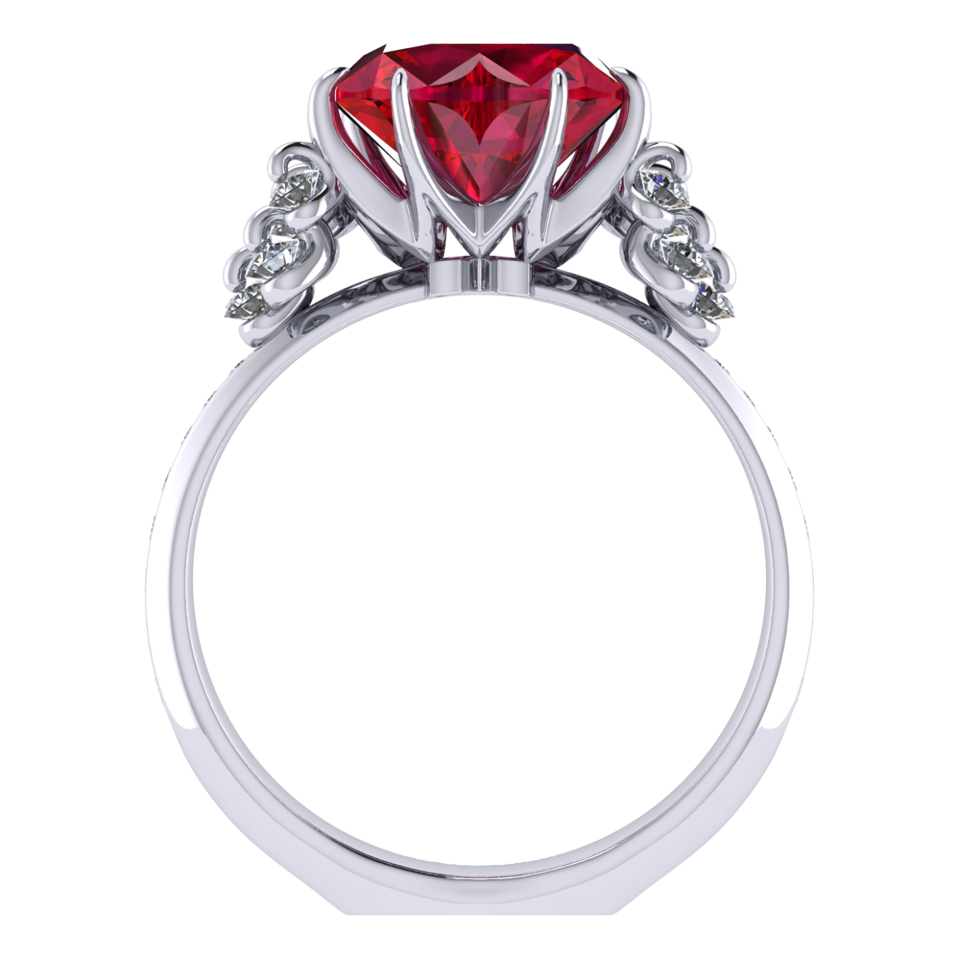 Ring Ruby, Diamond, 18K White Gold | Photo 3
