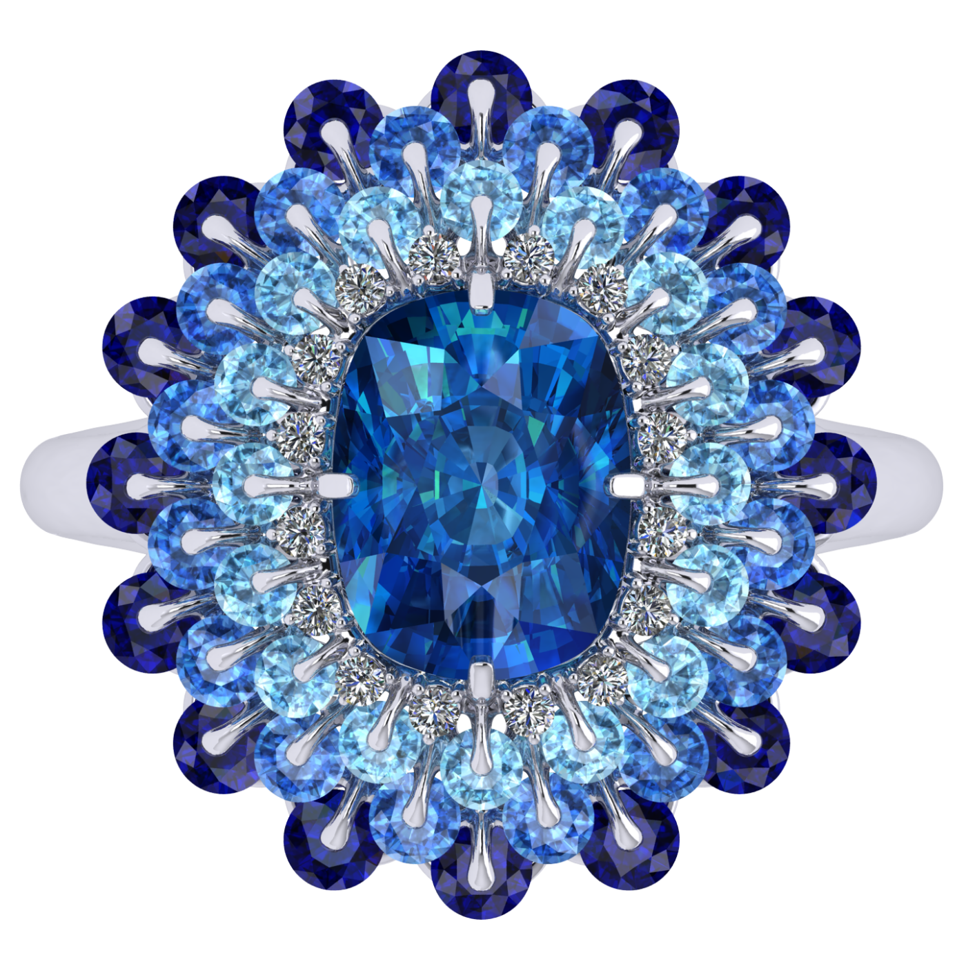 Ring 'The frame without the central stone', collection Ball of Colours, Sapphire, Diamond | Photo 2