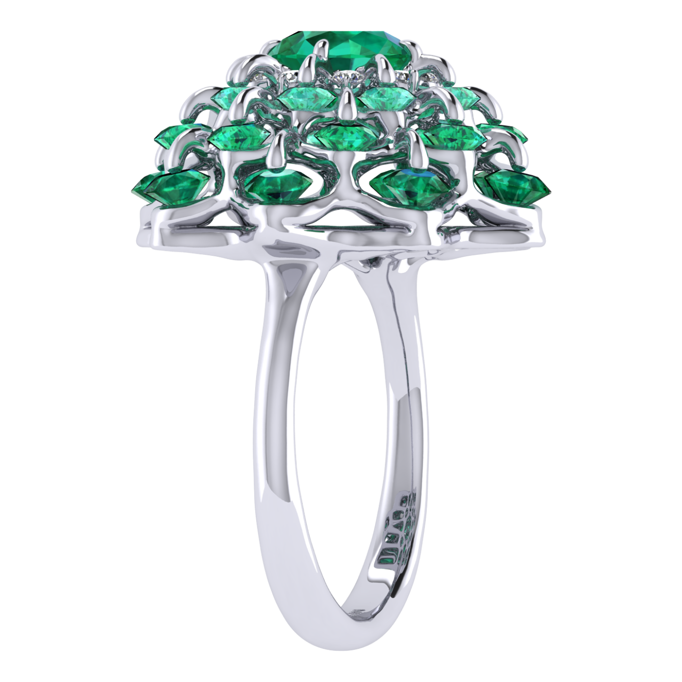 Ring 'The frame without the central stone', collection Ball of Colours, Emerald, Diamond | Photo 7