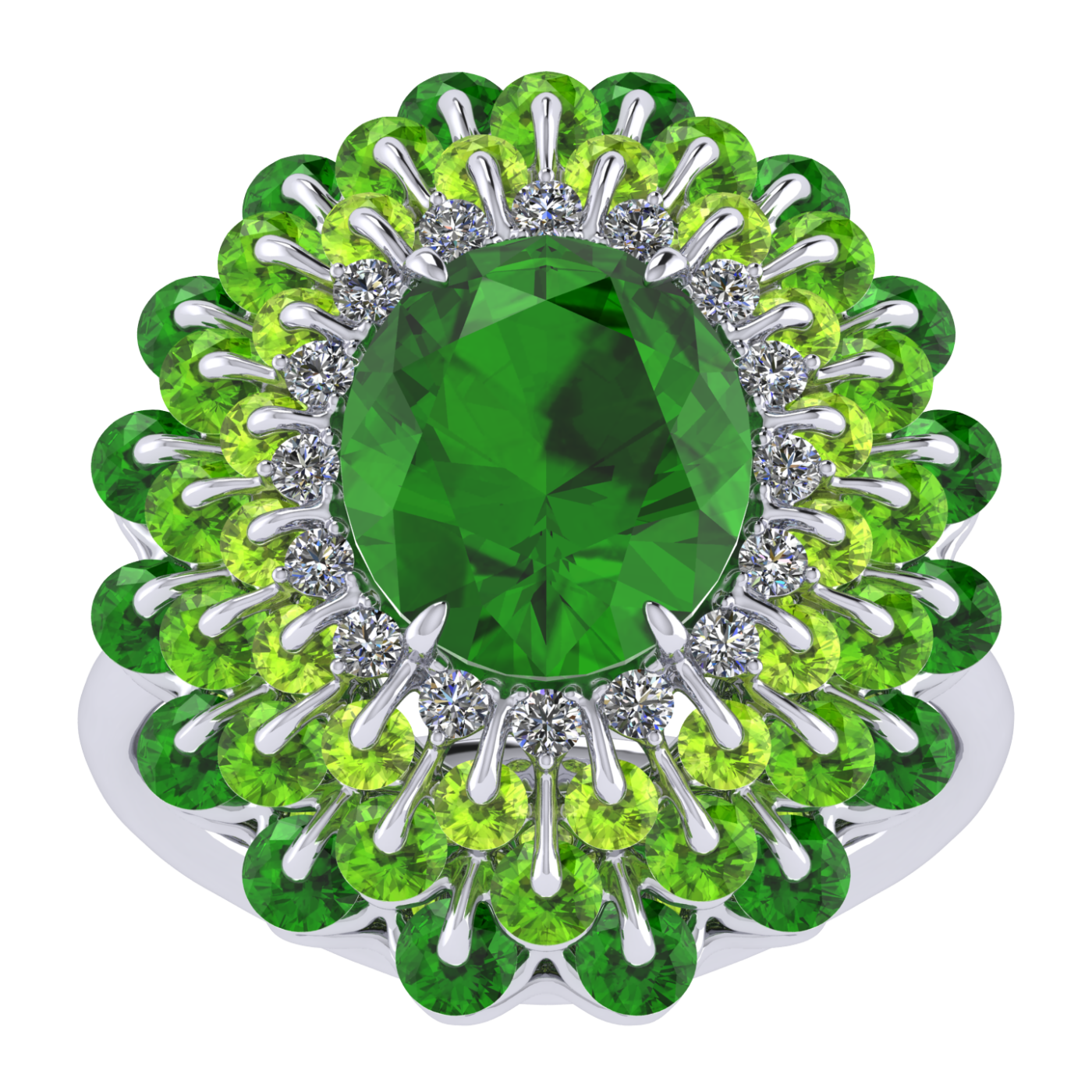 Ring 'The frame without the central stone', collection Ball of Colours, Demantoid, Diamond | Photo 6