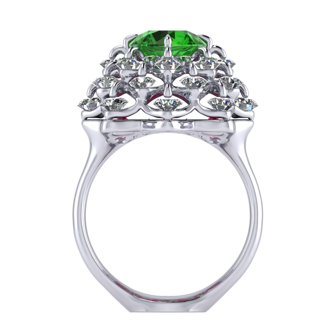 Ring 'The frame without the central stone', collection Ball of Colours, Demantoid, Diamond, Ruby | Photo 3