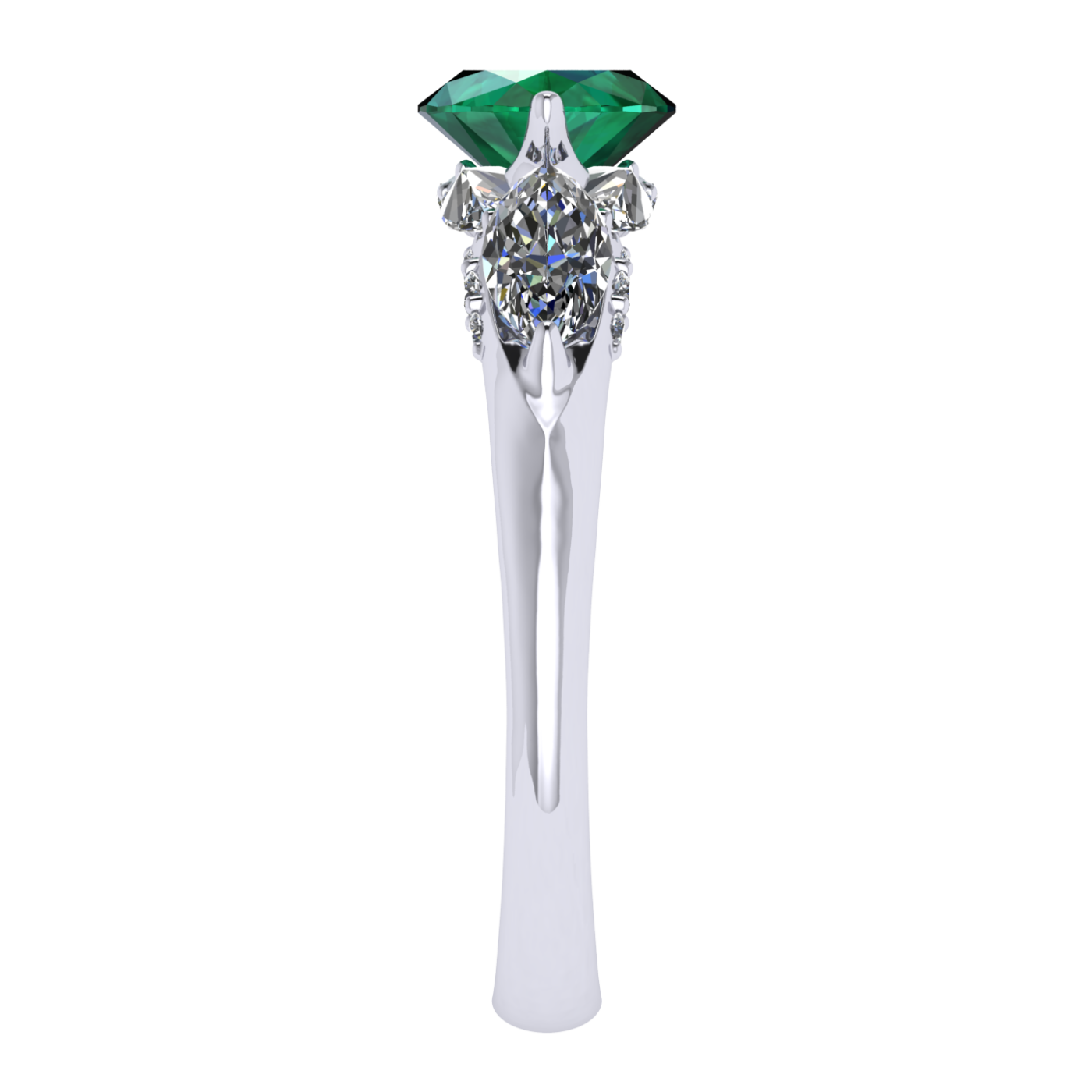 Ring 'The frame without the central stone', collection Harmony of Water, Emerald, Diamond | Photo 4
