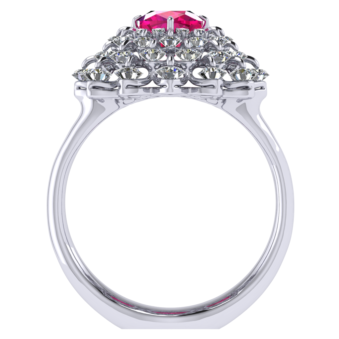 Ring collection Ball of Colours, Spinel, Diamond, 18K White Gold | Photo 3