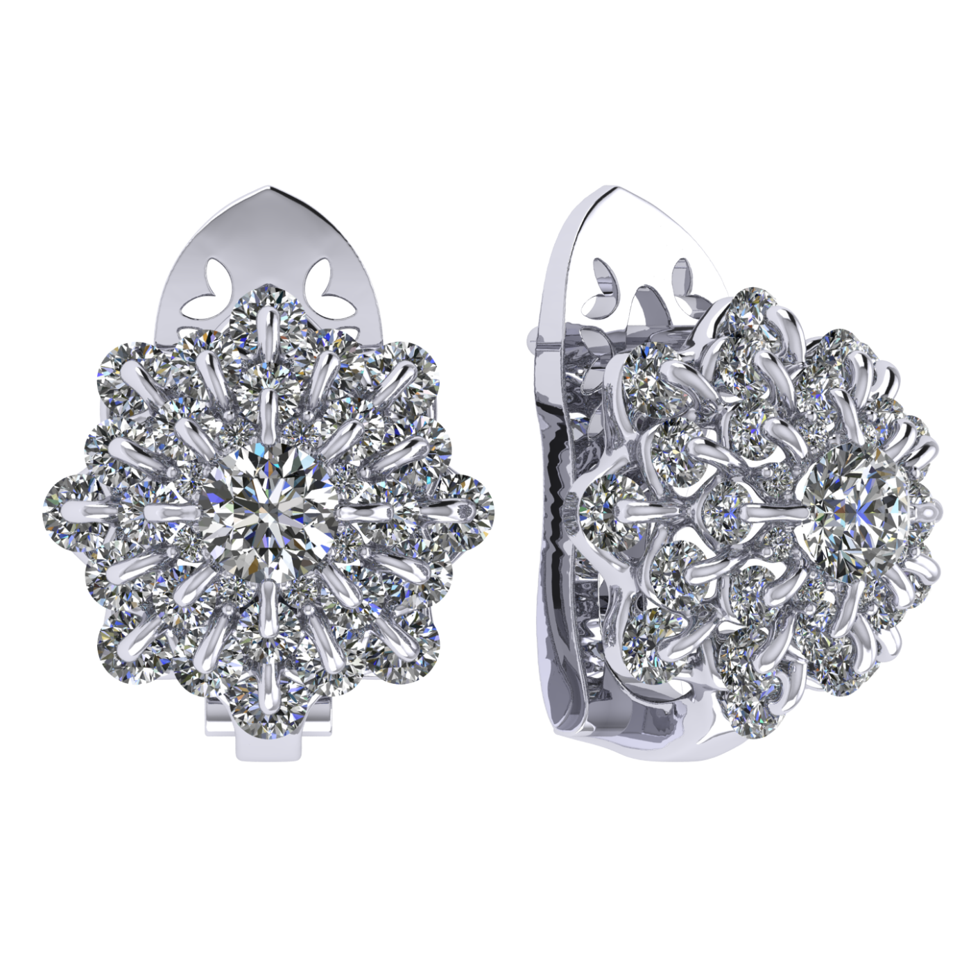 Earrings collection Waltz of Snowflakes, MOISEIKIN, Diamond, 18K White Gold | Photo 1