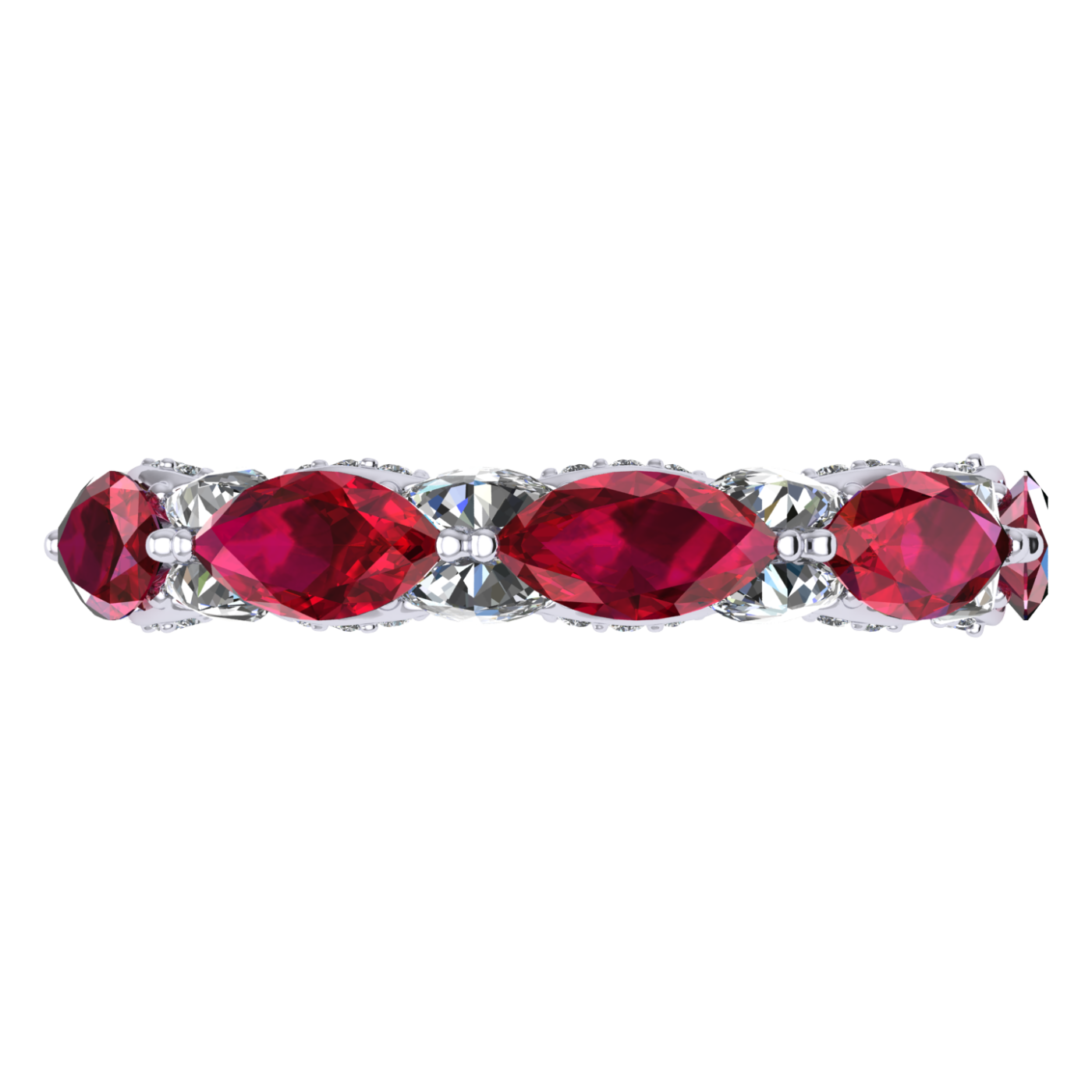 Ring collection Harmony of Water, MOISEIKIN, Diamond, Ruby, 18K White Gold | Photo 3