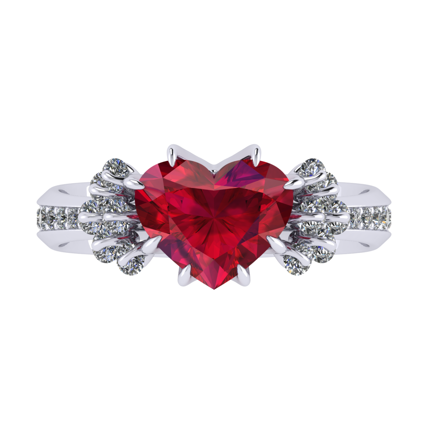 Ring Ruby, Diamond, 18K White Gold | Photo 2