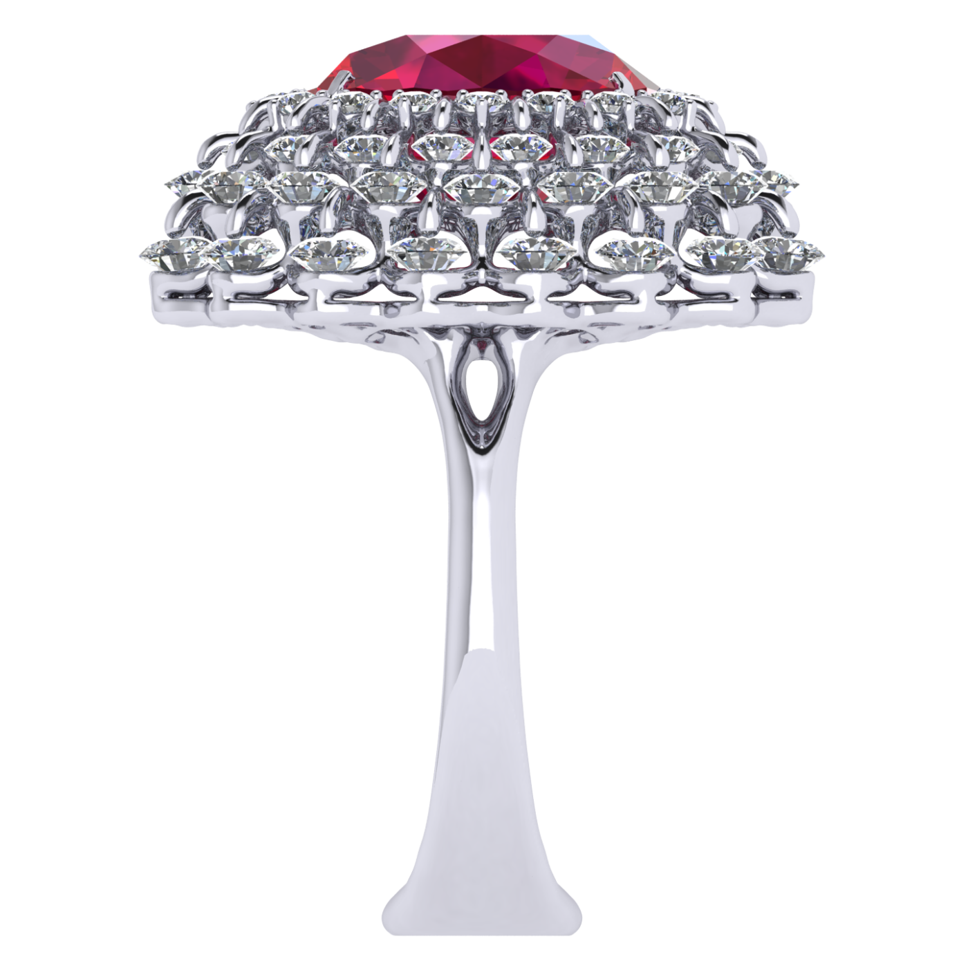 Ring Ruby, Diamond, 18K White Gold | Photo 4